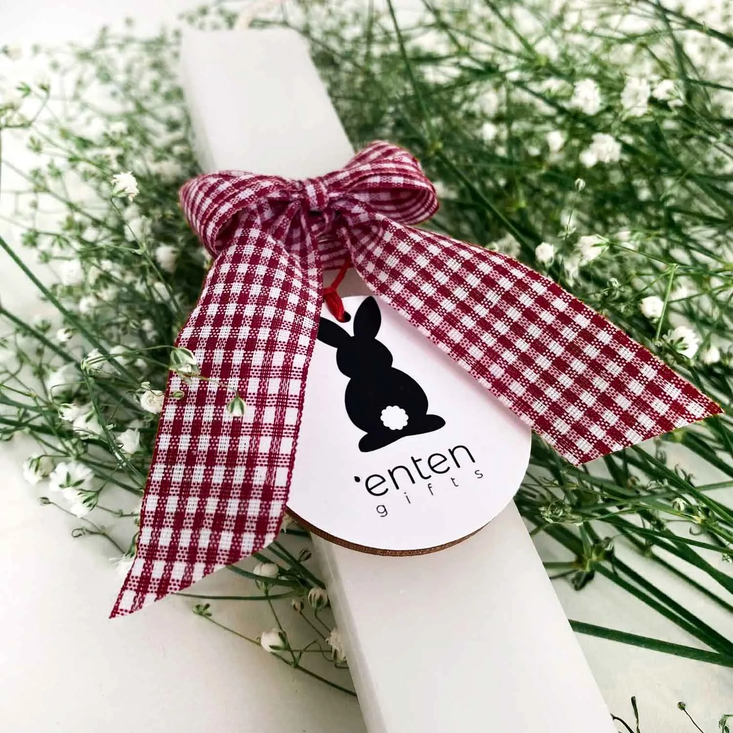 Λαμπάδα με λογοτύπηση σε ξύλο