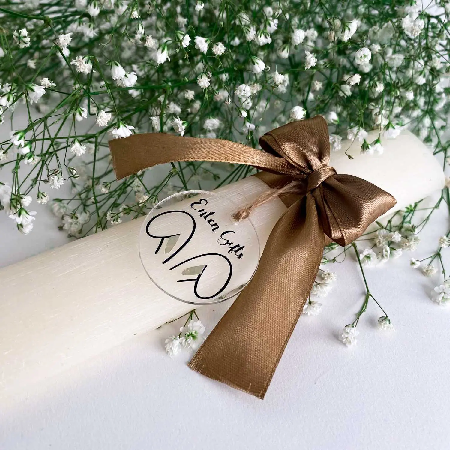 λαμπάδα με λογοτύπηση σε plexiglass