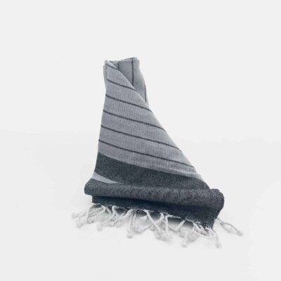 Pareo / Beach Towel striped gray cotton Aigaion