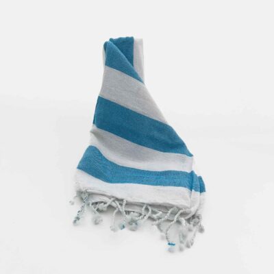 Pareo / Beach Towel striped light blue cotton Aigaion