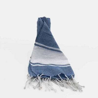 Pareo / Beach Towel striped blue cotton Aigaion