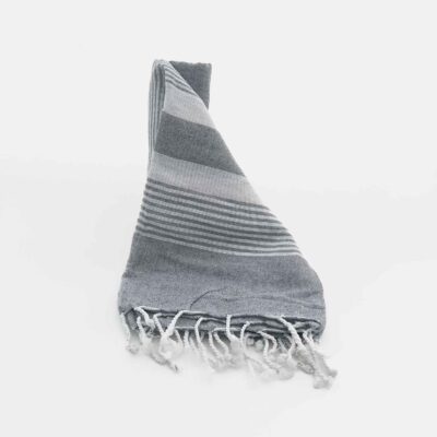 Pareo / Beach Towel striped gray cotton Aigaion
