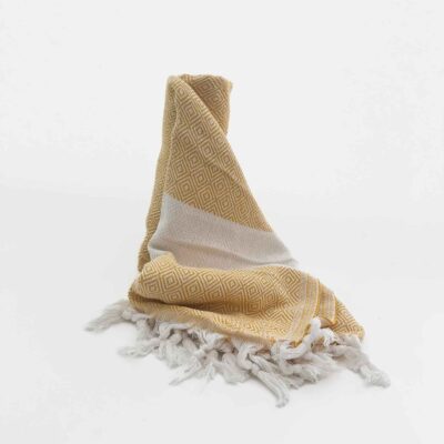 Pestemal Beach Towel Yellow Cotton Diamond Meltem