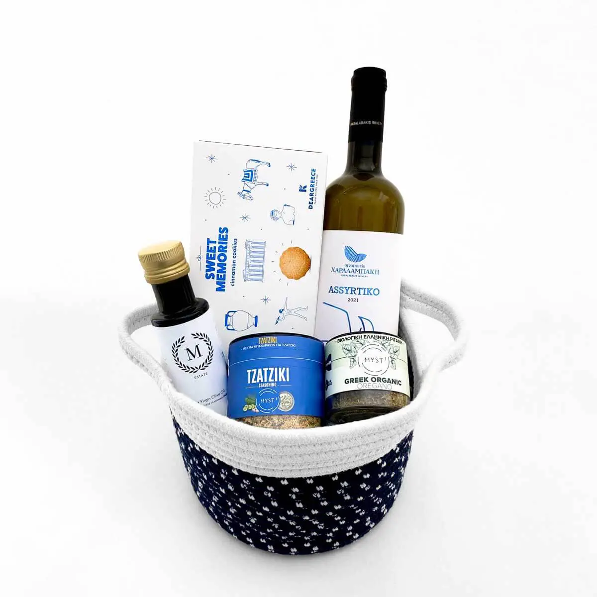 Gift basket with greek products