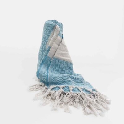 Pestemal Beach Towel Turquoise Cotton Diamond Meltem
