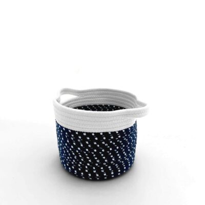 basket white and dark blue