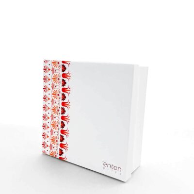 custom box with summer red pattern