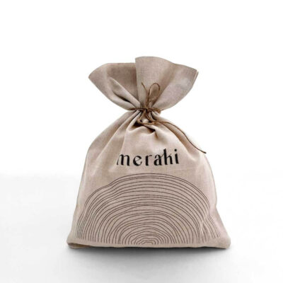 beige pouch with touristic summer design