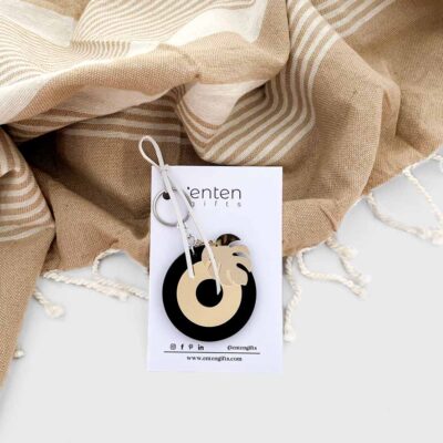 mirror eye keychain with tropical mirror face