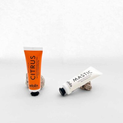 hand creams with mastic and lemon