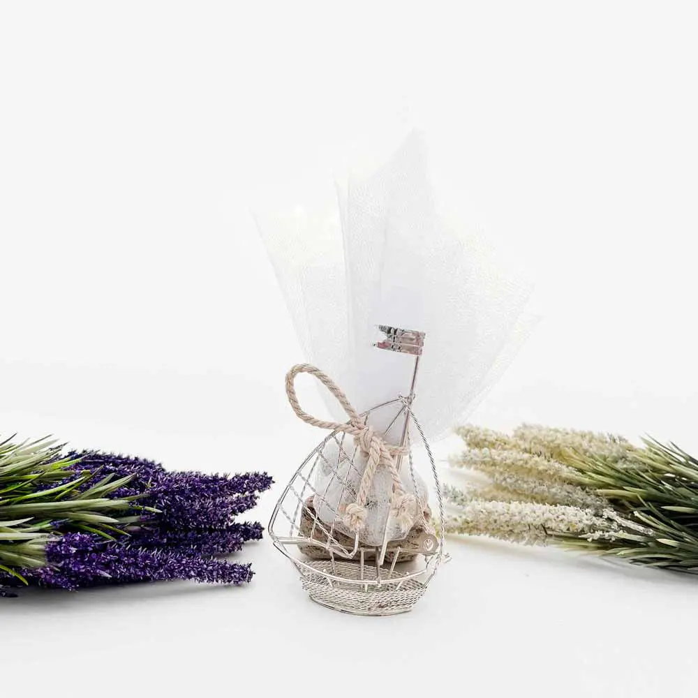 Μπομπονιέρα μεταλλικό καραβάκι