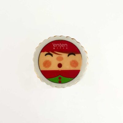 Μπισκότο με χριστουγεννιάτικο ξωτικό και λογότυπο της εταιρία σας