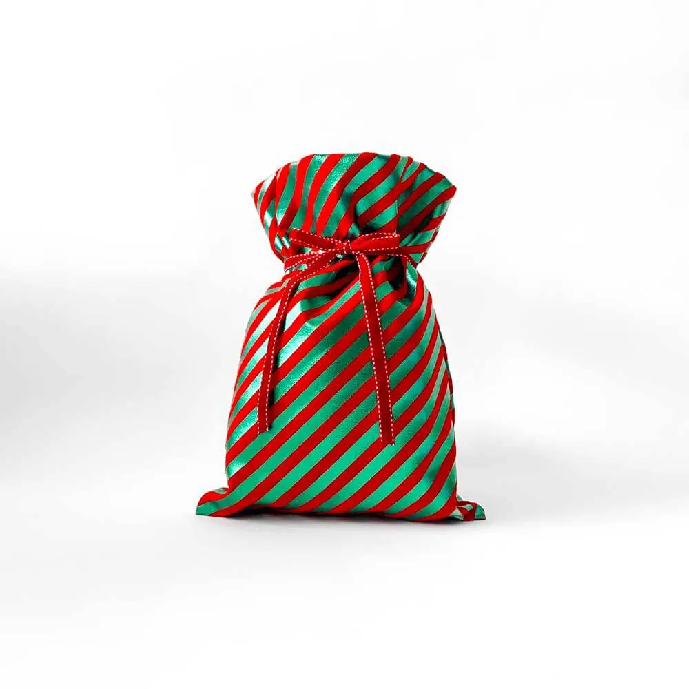 Πουγκί κόκκινο πράσινο ριγέ