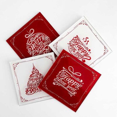 Χριστουγεννιάτικο σοθβέρ απο plexiglass σε άσπρο και κόκκινο χρώμα