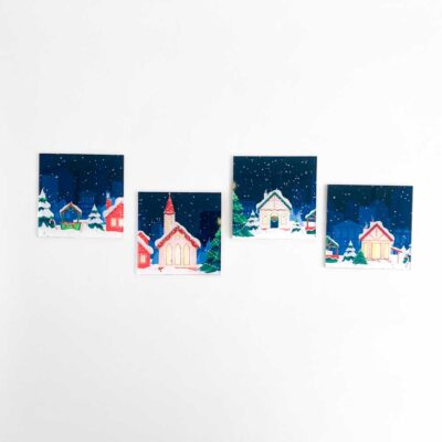 Σουβέρ απο Plexiglass με σχέδια απο σπιτάκια