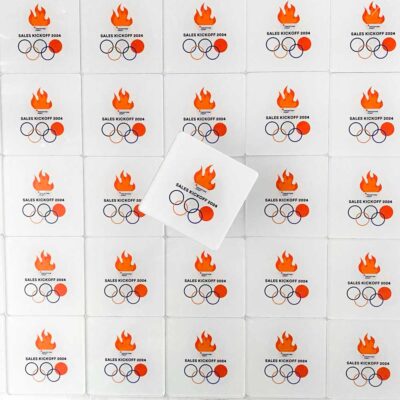 Plexiglass coaster with design and logo