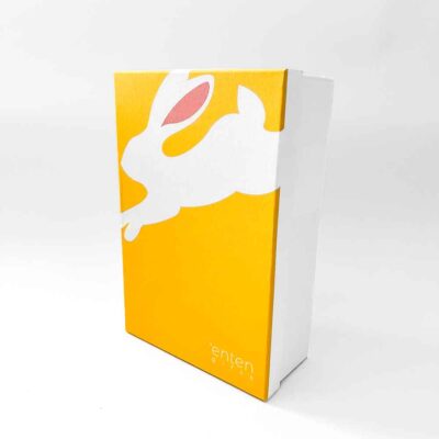 a white box with a rabbit on it