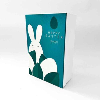 a white box with a rabbit on it