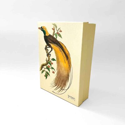 a white box with a bird on it