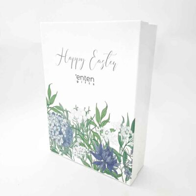 a white box with flowers on it