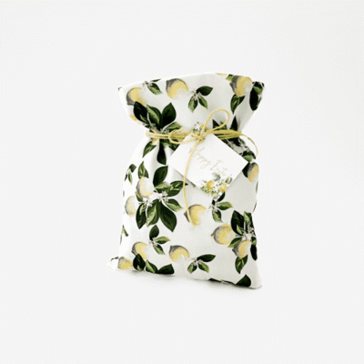 a bag with lemons on it