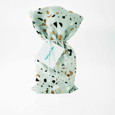 a bag of food with a tag