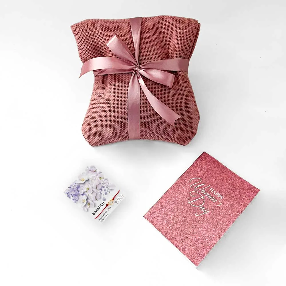 εταιρικό δώρο με πουγκί τετράδιο και κάρτα με βραχιολάκι