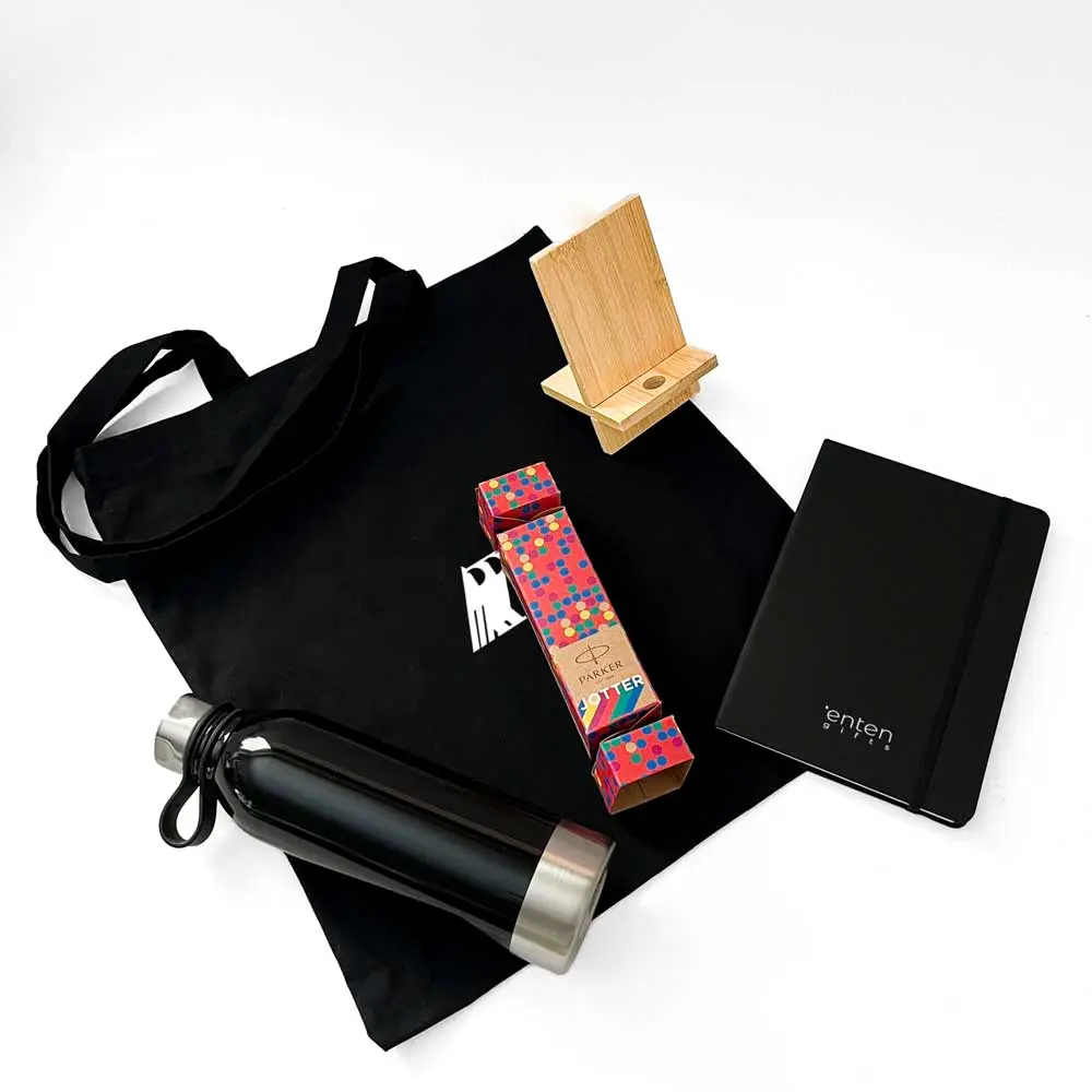 δώρο για συνέδριο με στυλό, σημειωματάριο, stand και θερμός