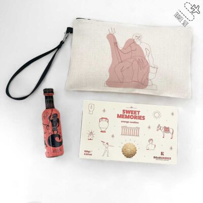 Travel size πακέτο με ούζο και μπισκοτάκια