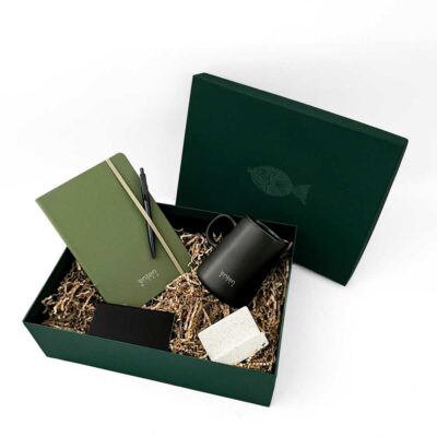 δώρο για συνέδριο με στυλό, σημειωματάριο, κούπα και stand