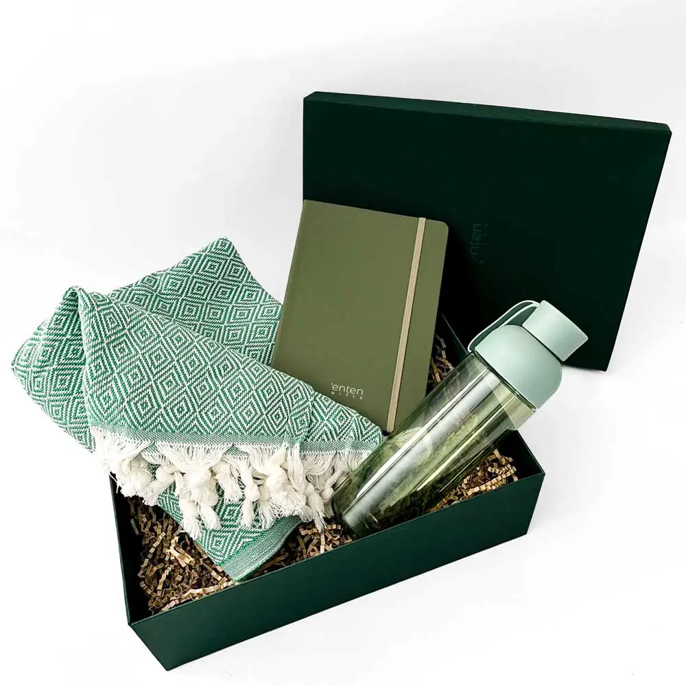 δώρο για συνέδριο με πετσέτα, σημειωματάριο και θερμός