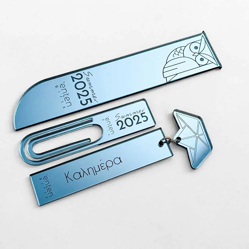 Σελιδοδείκτης μπλε καθρέφτης ελληνικό σχέδιο