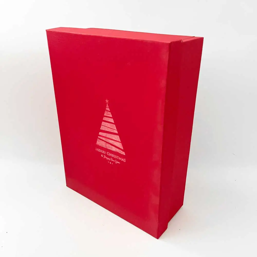 κόκκινο κουτί με χρωματικό τύπωμα