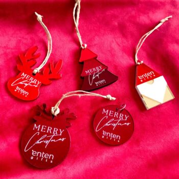 Στολίδι πλέξι κόκκινος καθρέφτης 2026