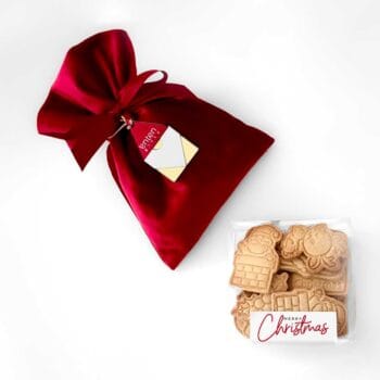 Down the chimney XMAS-GB26-2 πουγκί με χριστουγεννιατικο διακοσμητικό και χριστουγεννιατικα μπισκότα