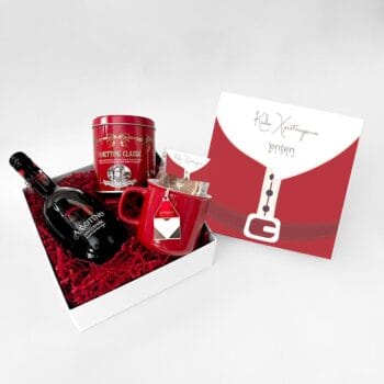 Xmas κουτί με υμίγλυκο κρασί, μιξ μπαχαρικών για gluwine,κούπα, πανατόνε, κρεμαστό Άι-Βασίλη